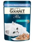 Perle plaisirs de la mer au poisson blanc et crevettes purina 85 grammes - gourmet