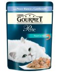 Perle plaisirs de la mer au poisson blanc et crevettes purina 85 grammes - gourmet