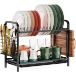 Gouttoir � vaisselle cuisine � 2 niveaux, grande capacit�, avec support de planche � d�couper et bac ...