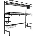 Gouttoir  vaisselle sur vier, 2 niveaux en acier inoxydable, grand gouttoir de cuisine, avec porte ...