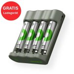 Aktion gratis ladegert usb - modell ladegert b441 inkl. 4x aaa - akku pile rechargeable lr3 (aaa) nimh ...