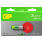 Gp - piles alcalines battery super 1, 5 v aa / 15 a / lr6 (lot de 16)