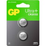 Gp pile bouton cr 2032 3 v 2 pc(s) 220 mah li - mno2 gp ultra plus batterie lithium knopfzelle cr2032 ...