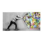 Graffiti toile art dcor behind the curtain graffiti art tableau street art impression sur toile tableau(sans ...