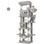 Arbre � chat 170 cm ? 6 niveaux avec grande plateforme et niches ? poteaux en sisal pour grattage ? facile ...