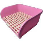 Grand bac  litire d'angle pour lapin, chinchilla, toilettes, bac  litire carr pour cochon d'inde, ...