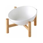 Fei yu - grand blanc porte - gamelle surélevée gamelle incliné pour chien et chat céramique avec bambou ... Fei yu - grand blanc porte - gamelle surélevée gamelle incliné pour chien et chat céramique avec bambou ...