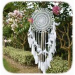 Grand boho capteur de rêves plume blanche macramé tenture murale vintage wedding home décorations 35cm ... Grand boho capteur de rêves plume blanche macramé tenture murale vintage wedding home décorations 35cm ...