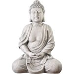 Grand bouddha 70 cm - aspect pierre - sculpture de jardin feng shui assis - aspect pierre statue bouddha ...