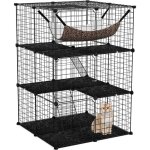 Grand cage chat à 3 niveaux, enclos pour chats en fil métallique amovible, hamac, 2 echelles, 3 portes, ... Grand cage chat à 3 niveaux, enclos pour chats en fil métallique amovible, hamac, 2 echelles, 3 portes, ...