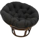 Grand coussin de chaise rond noir, coussin de chaise suspendu en rotin �pais pour l'ext�rieur