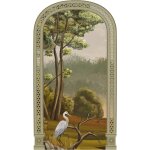 Plage - grand d�cor panoramique d�coup�, arche h�ron, for�t, nature