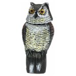 Grand leurre de hibou raliste avec effaroucheur d'oiseau / pigeon / corbeau  tte rotative