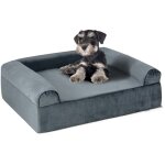 Grand lit pour chien orthop�dique, canap� chien chat en mousse � m�moire, rebords sur 3 c�t�s, housse ...