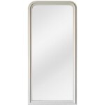 Grand miroir en bois de paulownia - l. 80 x h. 180 cm - blanc mat - heloise
