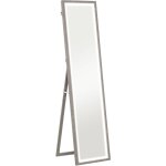 Grand miroir led 40 x 160 cm sergio effet bois gris