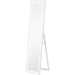 Homcom - grand miroir led pleine longueur 40 x 160 cm autoportant ou � fixer - 3 couleurs luminosit� ...