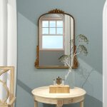 Shyfoy - grand miroir mural vintage arqué - or vintage - 8060cm - cadre en métal de style baroque Shyfoy - grand miroir mural vintage arqué - or vintage - 8060cm - cadre en métal de style baroque