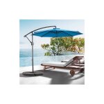 Grand parapluie rectangulaire extrieur double face avec manivelle bleu 14, 8 pieds