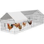 Grand poulailler en m�tal, 330 x 101 x 101 cm, enclos � poules avec 5 portes et couverture imperm�able ...