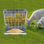 Grand r�telier � foin pour moutons et ch�vres 2 en 1 distributeur de foin, de c�r�ales et de sel distributeur ...