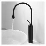 Grand robinet mitigeur noir  levier unique pour lavabo de salle de bain avec rotation  360 degrs