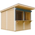 Grand stand march avec comptoir 5, 9 m2 - h240x248x305 cm - bar jardin, kiosque extrieur - lp smartside ...