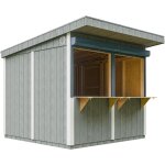 Grand stand march avec comptoir 5, 9 m2 - h240x248x305 cm - bar jardin, kiosque extrieur - lp smartside ...