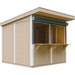 Grand stand march avec comptoir 5, 9 m2 - h240x248x305 cm - bar jardin, kiosque extrieur - lp smartside ...