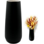 Grand vase c�ramique noire givr�e 27, 9 cm, moderne pour pampa, chambre ou bureau