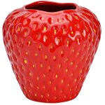Grand vase fraise en c�ramique 16x17x17 cm