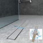 Grand verre - caniveau de douche siphon largeur 100 cm tournant 360  carreler pour douche italienne ...