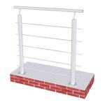 Garde de corps pour escalier, fixation verticale intérieure et extérieure - longueur 1ml avec 5 barreaux ... Garde de corps pour escalier, fixation verticale intérieure et extérieure - longueur 1ml avec 5 barreaux ...
