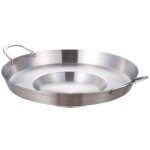 Grand wok mexicain (comal cazo) en acier inoxydable pour carnitas, paella et autres sp�cialit�s.