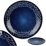 Grande assiette plate peu profonde pour le d�ner, c�ramique, bleu marine, 28 cm