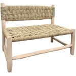 Grande banquette bois marocaine naturel 100 cm