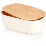 Grande bo�te � pain pour petits pains avec planche en bambou pour la cuisine