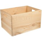 Bo�te de rangement en pin massif artisanale ? poign�es pratiques ? finition lisse ? pour jouets, livres ...