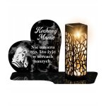 Grande bougie �ternelle � led solaire en forme de c?ur, en marbre, pour la toussaint