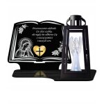 Grande bougie avec lanterne et ange led pour la toussaint sur la tombe