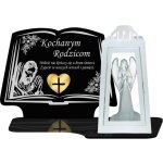 Grande bougie avec lanterne et ange led pour la toussaint sur la tombe