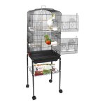Grande cage � oiseaux pour perruches haloyo cages � perroquet et pigeon avec support et roulant, 46 x ...