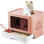 Haloyo - grande caisse chats litiere fermée facile à nettoyer ®, 48. 5 x 36. 5 x 38 cm, rose Haloyo - grande caisse chats litiere fermée facile à nettoyer ®, 48. 5 x 36. 5 x 38 cm, rose