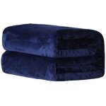 Grande couverture en flanelle polaire super douce et moelleuse - dark bleu - 100 x 150 cm - sollbry