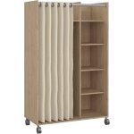Grande garde - robe alfango, armoire chambre à coucher portemanteau, 5 Étagères, 48, 25x160h cm chêne ... Grande garde - robe alfango, armoire chambre à coucher portemanteau, 5 Étagères, 48, 25x160h cm chêne ...