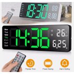 Grande horloge murale digitale led pour seniors - affichage extra - large de l'heure, de la date, de ...