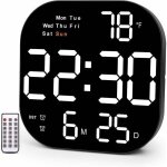 Grande horloge murale, horloge murale num�rique 10, 55  affichage led, jour de la semaine, date, heure ...