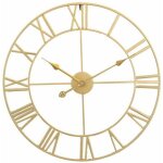 Fitags - grande horloge murale r�tro en fer ronde silencieuse � piles chiffres romains style vintage ...
