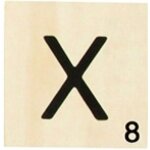Grande lettre en bois fa�on scrabble 10 cm lettre x