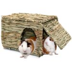 Grande maison en herbe pour cochons d'inde, cabane en paille tiss�e � la main, pliable, pour petit animal ...